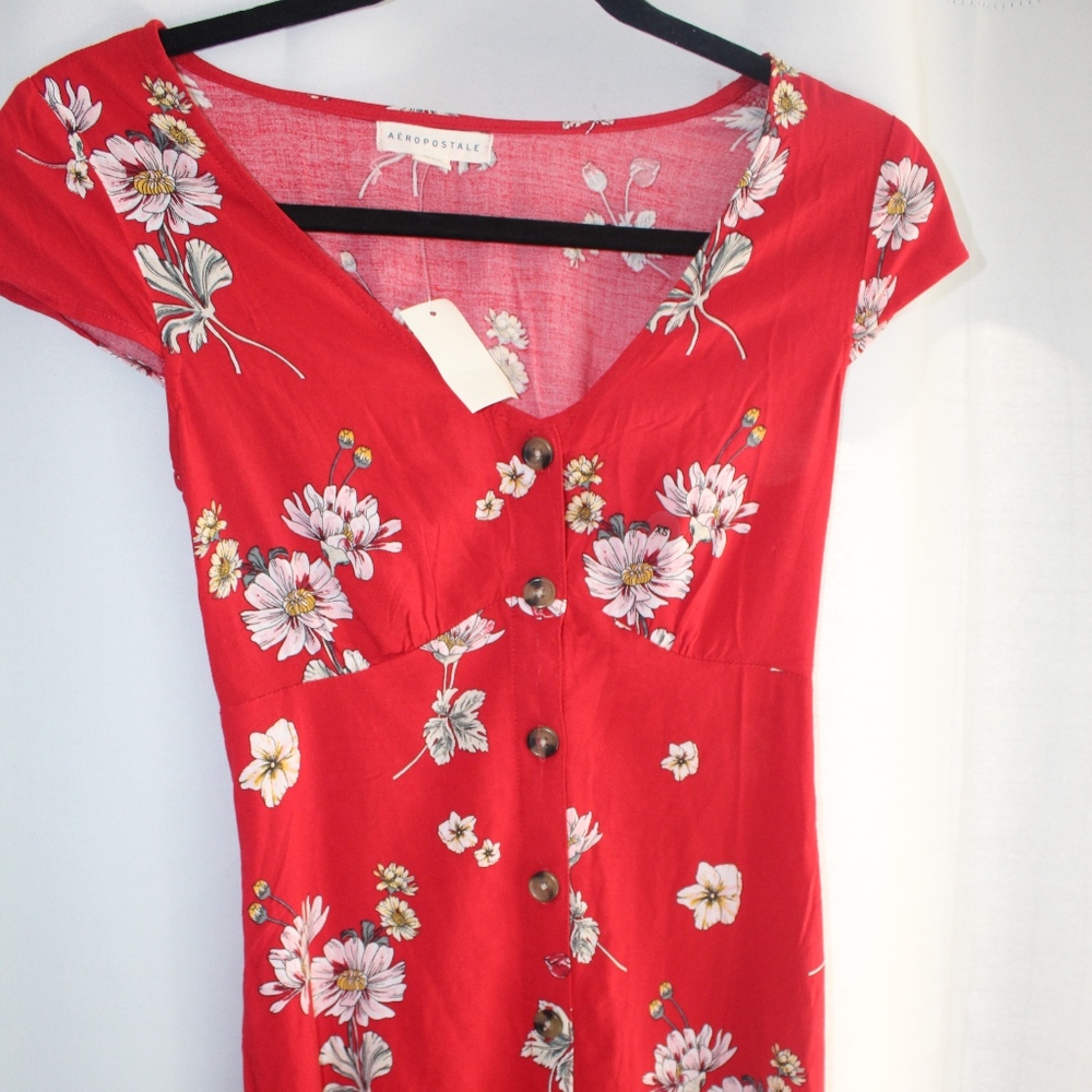 Aeropostale Floral Button Dress